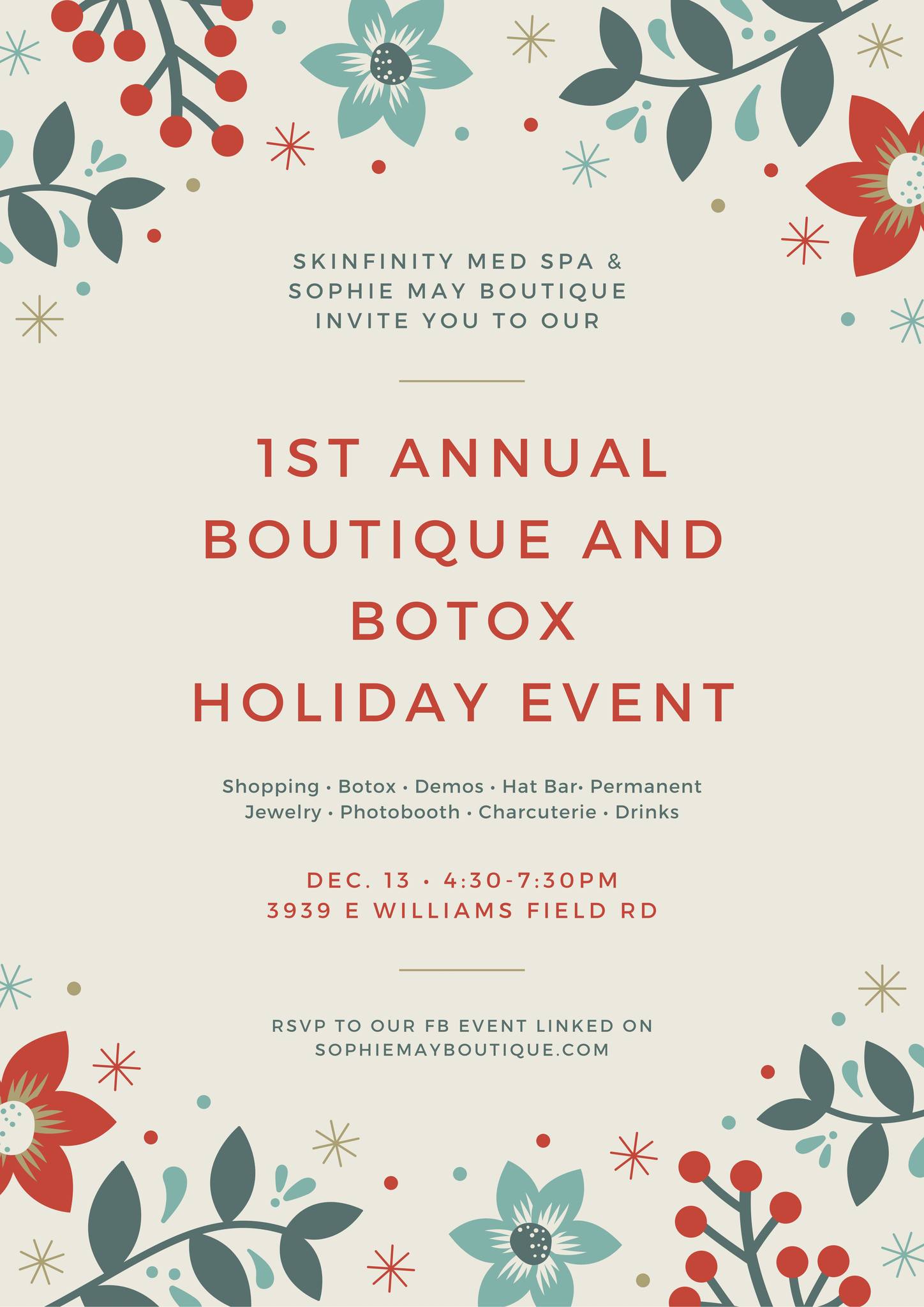 BOUTIQUE & BOTOX – Join Us at the 1st Annual Holiday Event